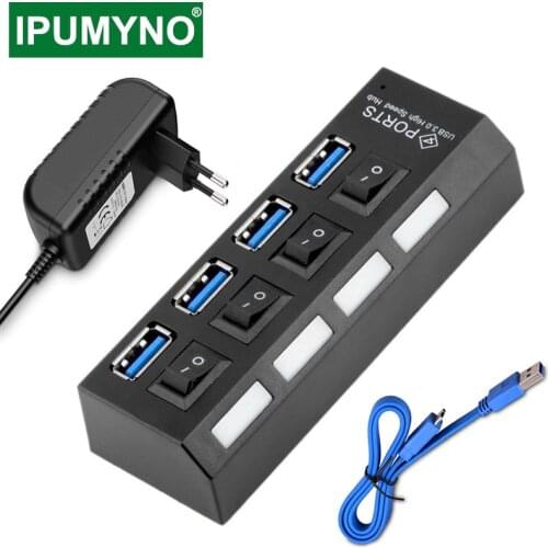 USB HUB 3.0 Multi 4 7 USB Port With Power Adapter For Macbook Pro Air Computer PC Laptop Accessories Splitter Usb Multiple Hab