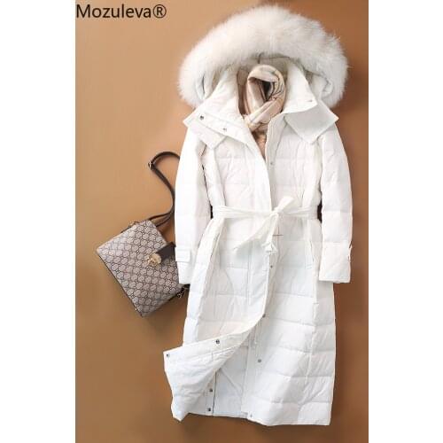 Mozulevas 2020 Regular Zipper Full White Duck Down 90% Long Winter Jacket and Coat for Women White Jacket Women