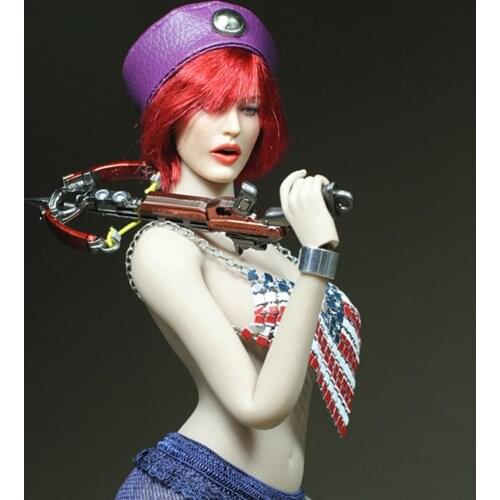 1/ 6 Scale Female Clothes Metallic Colored Corset See-through Jeans Leather Hat For 12 Inch Action Figure Dolls