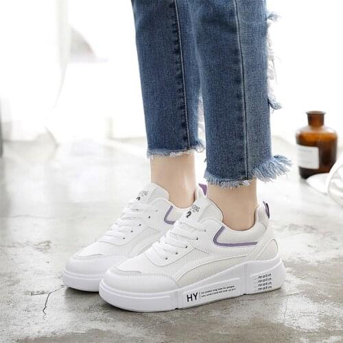 2019 Summer Women Ladies Feminine Fashion Casual Sneaker Mesh Air Shallow Low Comfort White Slip-On Trianer Flat Shoes