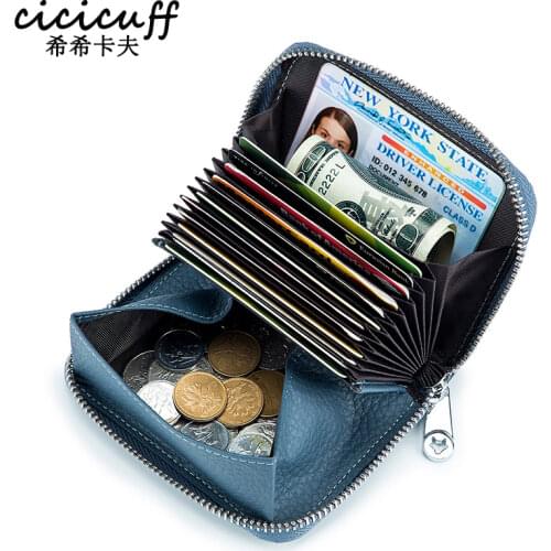 CICICUFF Women Card Holder Genuine Leather Female Mini Card Bag Leopard Horse Hair Small Cards Coin Purse Girls Ladies Cardcase