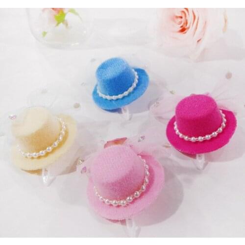 10PCS Korea version of Pet accessories Dog Cat Cute daily Headdress Hairpin little Hat does not hurt hair not easily fall off