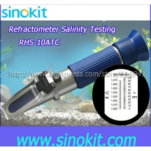 10pieces per lot Wholesaels Salinity Aquarium Refractometer RHS-10ATC(Blue)