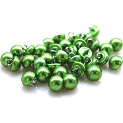 100pcs 8.5mm green/red/purple Classic Fashion Round Button Pearl Buttons Sew On Clothing DIY Handmade button