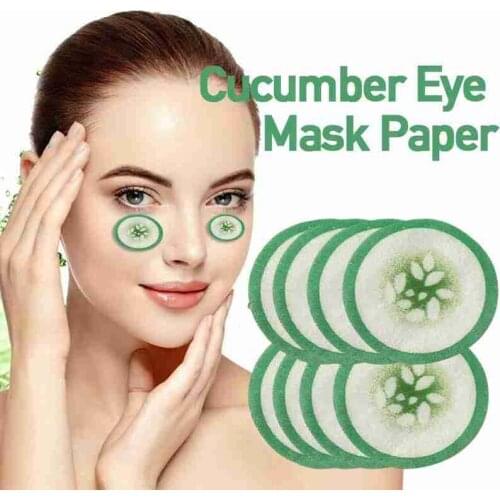 100Pcs/Pack Disposable Non-Woven Printed Green Cucumber Pattern Eye Mask Paper Eye Patches Eyes Skin Care Beauty Pads parches