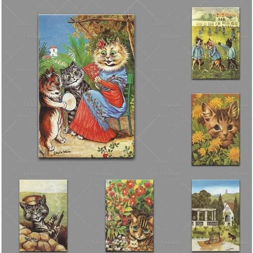 1983 Louis Wain’S “Edwardian Cats” – Vintage Print – Cat Lovers – Irresistible – Flamboyant - Unique Gift Posters