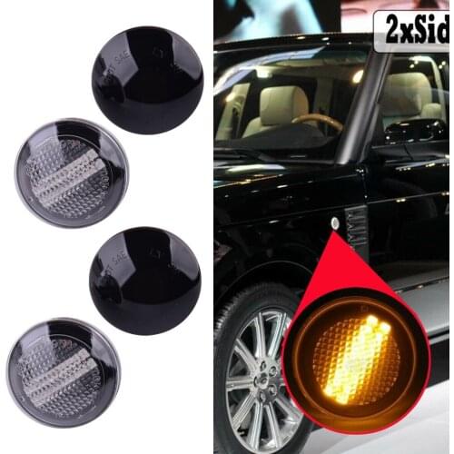 2Pcs/Set Dynamic LED Side Wing Repeater Indicator Lights Round fit for Land Range Rover L322 XGB500020 2003-2009 2010 2011 2012