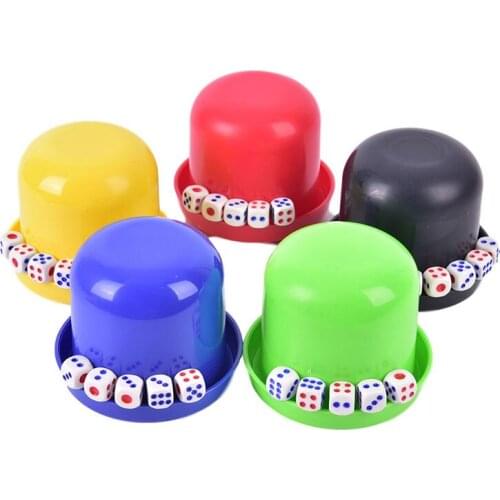 5 Pieces Dices With 1 Pieces Dice Cup Board Drinking Board Game Gambling Dices And Dice Cup Set