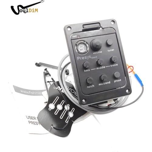 3/4 Band Acoustic Guitar EQ Equalizer Pickup Folk Guitarra Preamp Piezo Pickup with Tuner 101 201 301 Presys Guitar Accessories
