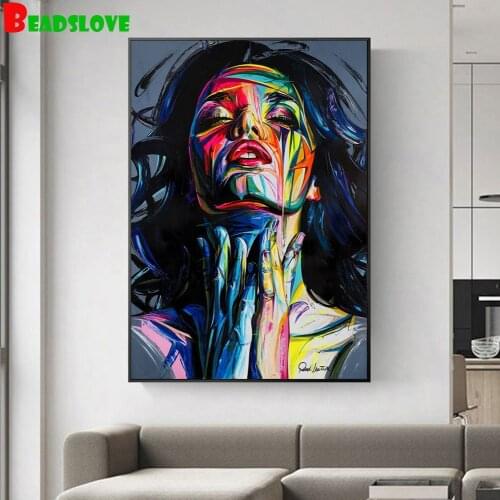 Full Drill Square/Round Street Graffiti Abstract Art Girls Watercolors Diamond Embroidery Diamond Painting Diamond Mosaic