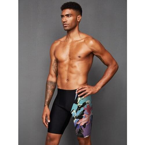 RTAAN mens anti embarrassment adult five point professional fashion quick drying long hot swimming suit equipment swimwear