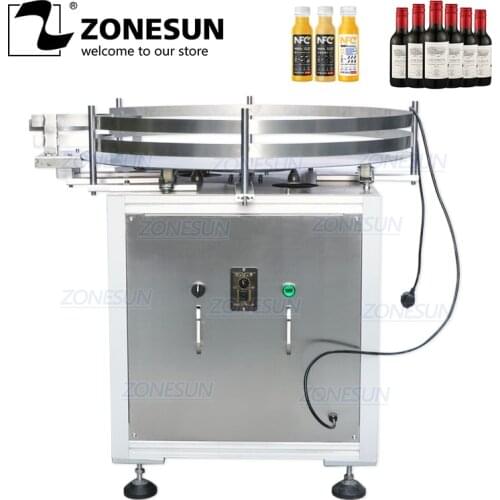 ZONESUN Automatic Round Rotating Plastic Glass Bottle Collecting Machine Food Packaging Sorting Turntable Machine for Unscramble