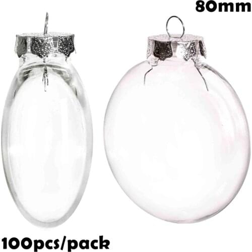Free Shipping DIY Paintable/Shatterproof Christmas Bauble/Ball Decoration, 80mm Plastic Disc Ornament