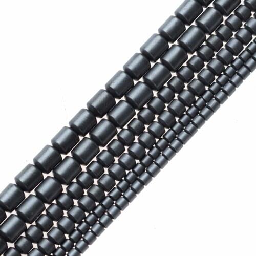 Natural Stone Hematite Beads Matt Cylinder shape Loose stone beads 2/3/4mm for DIY Necklace Bracelet Jewelry Making Accessories