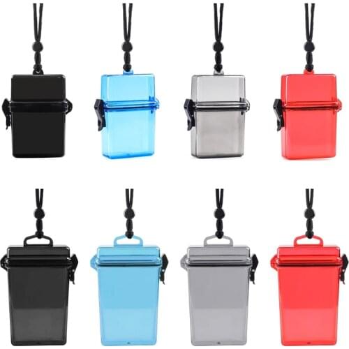 Black/ Blue/ Gray/ Red Waterproof Swimming Acrylic Cigarette Case Waterproof ID Card Badge Holder Floating Sports Case