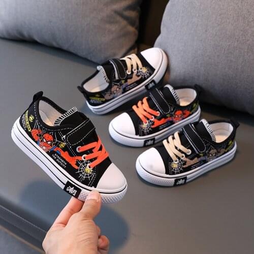 Disney childrens cartoon spiderman boys and girls non-slip soft sole casual shoes student sports canvas shoes