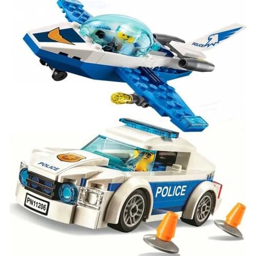 City Patrol Police Motorcycle Car Pursuit Prisoners Model Building Blocks Enlighten Action Figure Toys For Children