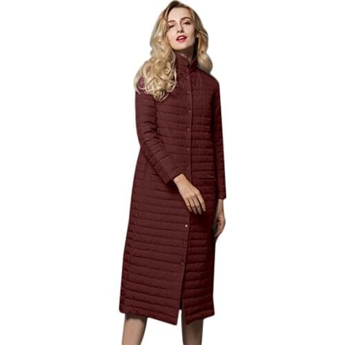 Long Thin 2020 Ultra Light Down Jacket Women Coat Winter Womens Jackets Clothing Overcoat Parkas Chaqueta Mujer KJ400 's s