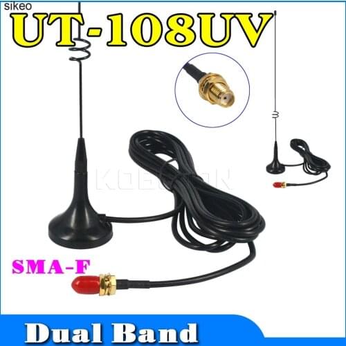 Sikeo Two Way Radio VHF UHF SMA UT-108UV Car Magnetic Mobile Antenna for Nagoya BAOFENG CB Radio UV-5R UV-B5 UV-B6 GT-3