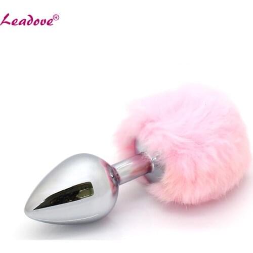 Erotic Toys Mini Size Rabbit Tail Stainless Steel Anal Plug Bunny Butt Plug Ass Toy Metal Anal Toys Sex Game Toys for Women Men