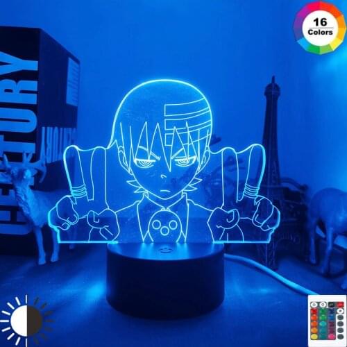 Soul Eater Death The Kid Anime Led Light for Bedroom Decor Nightlight Kids Birthday Gift Manga Night Light 3d Lamp Soul Eater