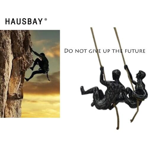 Creative Retro Industrial Style Sport Man Rock Climbing Decoration Pendant Statue Wall Bar Cafe Living Room Home Decor D029