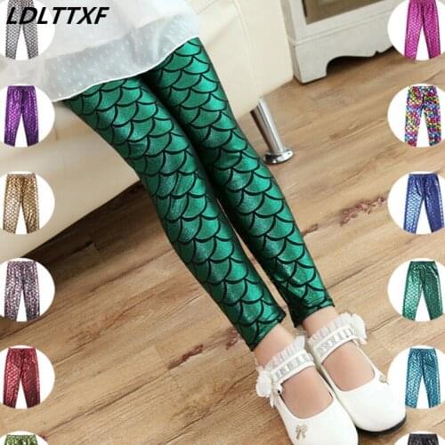 Leggings 2018 Newly Kid Baby Girl Skinny Fish Scale Leggings Pencil Pants Trousers Casual Long Pants Girls Pants Girls leggings