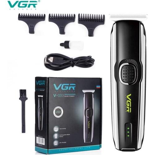 VGR V-020 Electric Hair Clipper Noise Reduction T-shape Blade Stainless Steel Blade with Three Limit Combs Barber Hair Trimmers