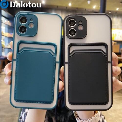Wallet Card Slots Matte Case For iPhone 11 12 Pro Max 12 Mini 7 8 Plus SE 2020 XR XS X 6 6S Shockproof Armor Soft Silicone Cover