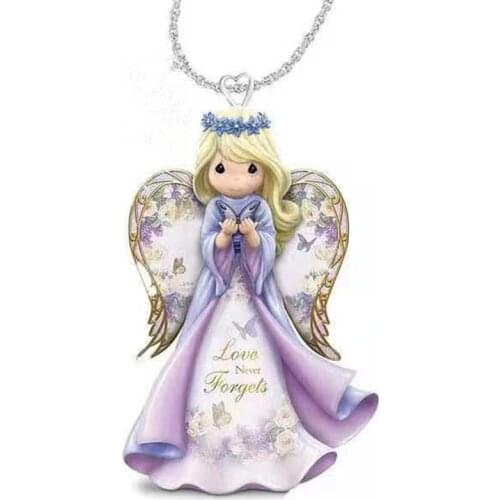 Fashion and Cute Angel Princess Pendant Necklace Lovely Angel Girl Jewelry Charm Ornament Jewelry