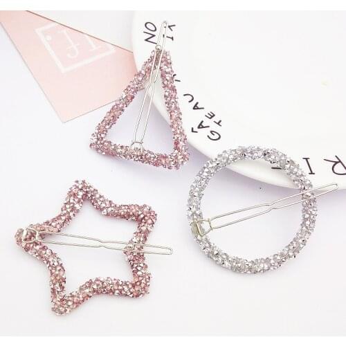 Fashion Simple Clip Pin Metal Geometric Alloy Hairband Moon Hairgrip Barrette Girls Woman Hair Accessorie