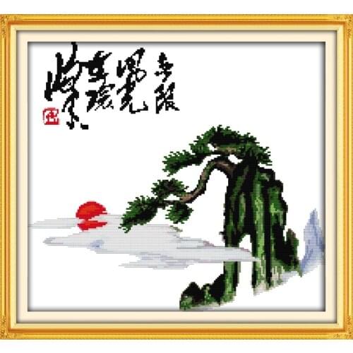 Perilous peak cross stitch kit 14ct 11ct count printed canvas stitching embroidery DIY handmade needlework