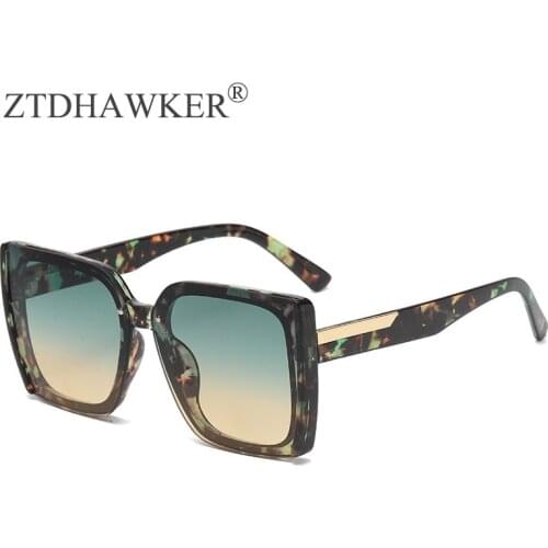 2021 New Personality Fashion Large Frame Square Sunglasses Womens Street Patting Meter Nail Gradient Outdoor Sunscreen Glasses