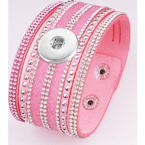 New Fashion Korean velvet 18mm snap button jewelry bracelet GJ5931 BOBOSGIRL