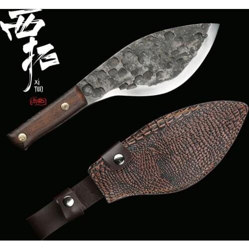 XITUO High carbon steel handmade knife chef butcher cut meat chopping bones full handle fixed kitchen camping tools high quality