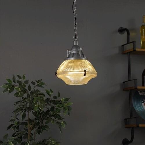 Industrial vintage Cast Aluminum Crystal Glass Pendant Lights Designer home decor Loft Dining/Model Room Bedside Bar balcony