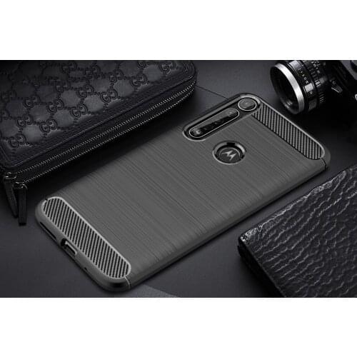 Luxury phone case For Motorola Moto G8 Play G8 Plus smartphone Soft Silicone Carbon Fiber Texture cover for MOTO One macro funda