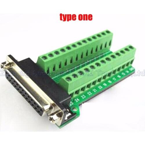 Female Parallel 2 rows 25 pins DB25 Serial port turn to wire terminals DR25 female socket turn to terminal
