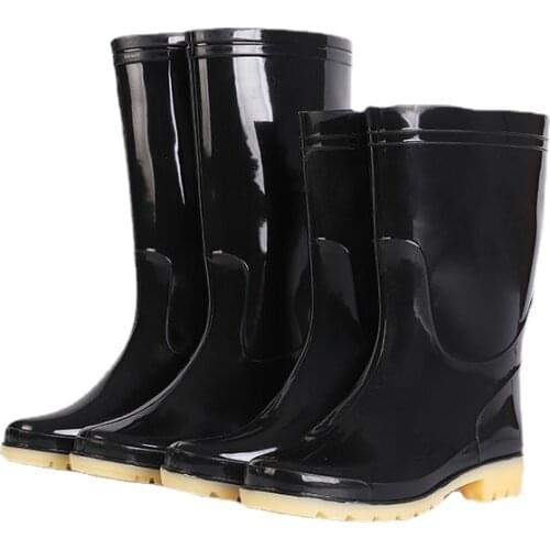 Mens PVC rain boots construction site high-top shoes water shoes adult rain boots fishing rubber boots water boots