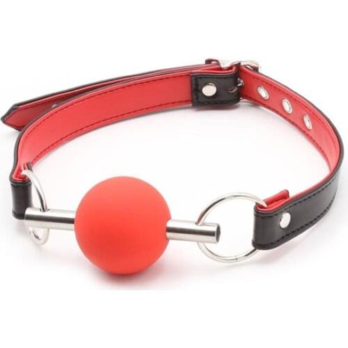 Sex Toys Sexy Ball gag Metal Binding Leather Mouth Stopper