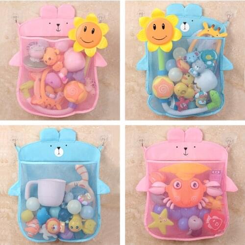 1Pcs PVC/Polyester Mesh Storage Bag for Kids Children Bathing Toys Cartoon Animal Pattern Storage Basket for Children Bath Toy