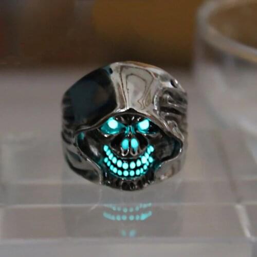 Special Offer Assassins Creed Skull Ring Men Women Death God Glowing Ring Punk Gift Glow In The Dark Jewelry Stalker Ring