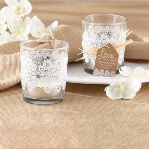 10pcs/lot Glass Candle Holder Wedding Favors and Gifts Candles Cup for Baby Shower Favor Anniversary Souvenir Party Glim Bottle