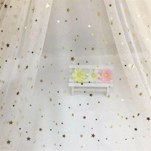 90*150cm Glitter Star Sequin Tulle Tutu Net Mesh Fabric Wedding Decor