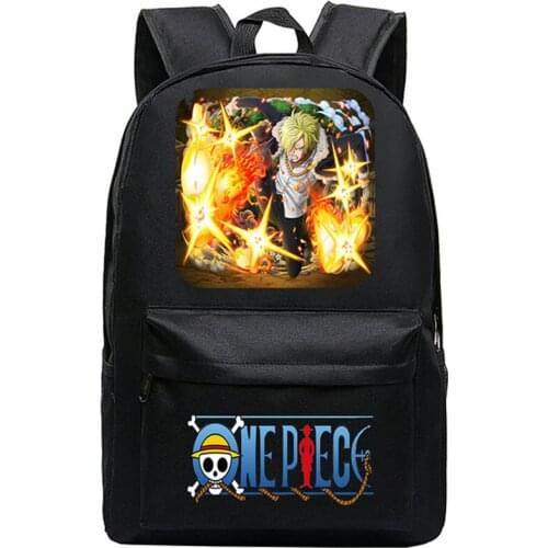 Vinsmoke Sanji backpack One piece daypack Black leg schoolbag Cartoon rucksack Casual school bag Outdoor day pack