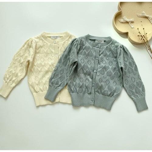 Summer Autumn Newborn Baby Girls Long Sleeve Knitting Hollow Out Cardigan Baby Girl Jacket Coat Kids Cardigan Sweaters