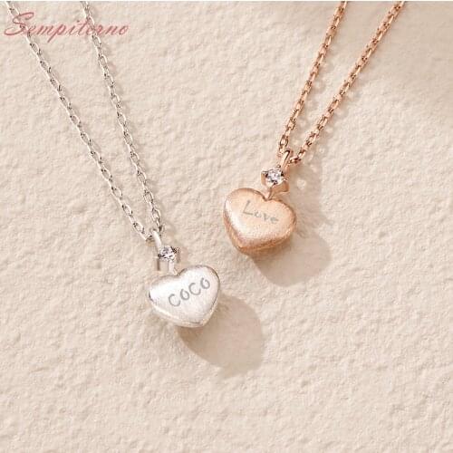 Custom Heart Necklace 925 Silver Letter Necklace Name Pendants Lovely Gift For Best Friend Mom Girlfriend