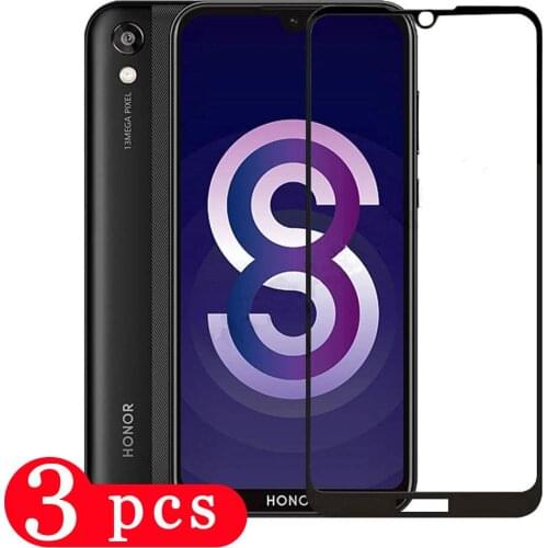 3Pcs full cover for huawei honor 8X max 8A pro 8 lite 8s 8c tempered glass phone screen protector protective on the glass film