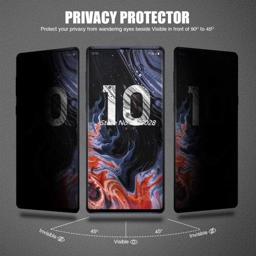 9H 3D Full Cover Privacy Tempered Glass For SAMSUNG Galaxy Note 8 9 10 Pro S8 S9 S10 Plus Anti Glare Screen Protector Film Glass