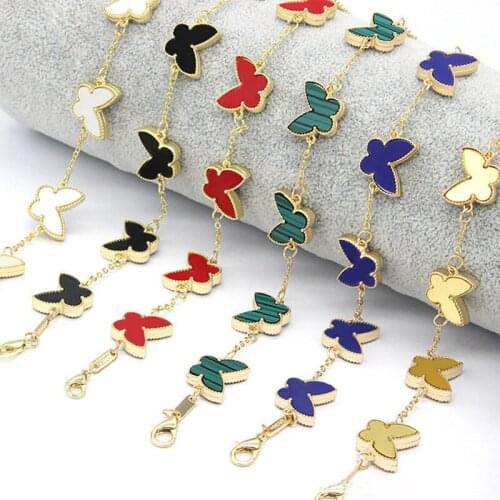 Bracelets on Hand Boho Colorful Metal Chain Bracelet Women Jewelry Butterfly Heart Shape 2021 Bangles for Women Bracelet Korea